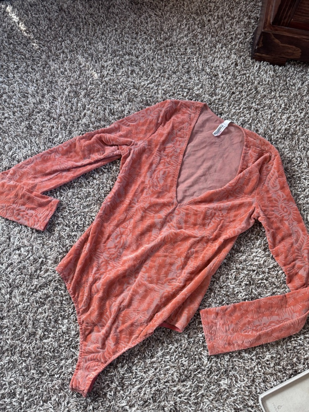 FREE PEOPLE LONG SLEEVE V-NECK BODY SUIT